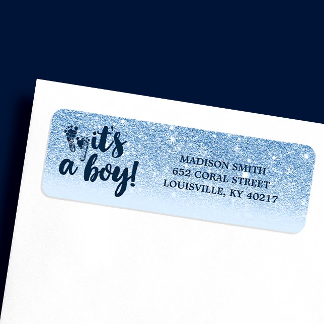 Navy Baby Blue Glitter Ombre It's A Boy (Creator Uploaded)