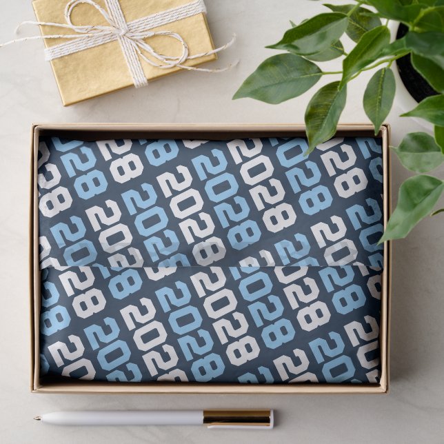 Navy & Baby Blue Repeating Class Year Graduation Tissue Paper (Gift)