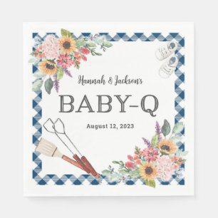 Navy Baby-Q Shower Personalised Napkins