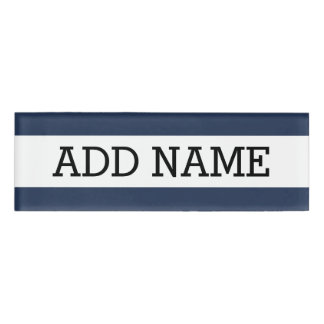 Navy Background with Custom Name Tag