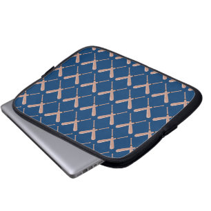 Navy Baseball Bat Laptop Sleeve