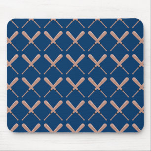 Navy Baseball Bat Mouse Mat