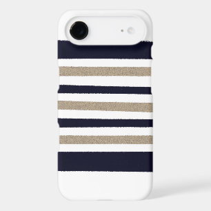 Navy / Beige / White Paper Stripes