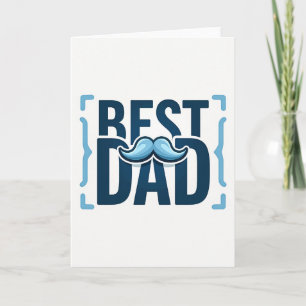 Navy Best Dad Moustache Father Card