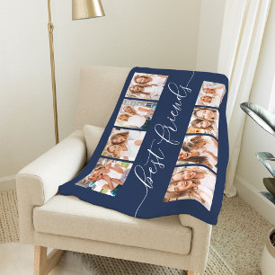 Navy   Best Friends Photo Collage Fleece Blanket