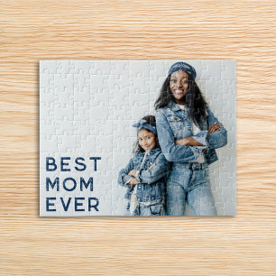 Navy Best Mum Ever Photo Jigsaw Puzzle