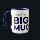Navy Big Mug | Huge Mug | Custom Name Mug<br><div class="desc">Elevate your coffee or tea experience with our customizable jumbo mug, designed for those who appreciate simplicity and functionality. The minimalist masculine font adds a touch of sophistication, making it perfect for daily use or as a thoughtful gift. The text "Christopher's BIG MUG" can be customized with any name and...</div>