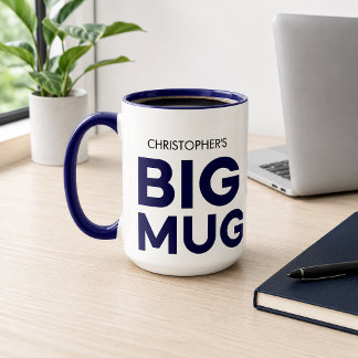 Navy Big Mug | Huge Mug | Custom Name Mug