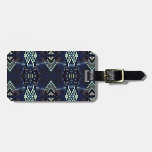 Navy Black Grey Hip Masculine Pattern Luggage Tag (Front Horizontal)