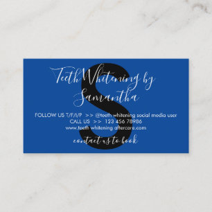 Navy Black Teeth Whitening Aftercare Tips Business Card