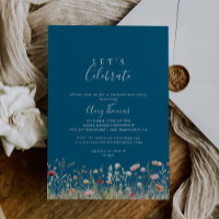 Navy Bliss Boho Wildflower Let's Celebrate Party