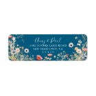 Navy Blissful Boho Wildflower Return Address