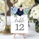 Navy Blooms Table Cards Wedding Table Numbers<br><div class="desc">Help your guests easily find their tables with these lovely table numbers. Easily change the number and add to your cart.
Print as many numbers as you need!</div>