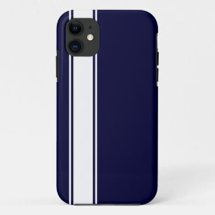 Navy Blu & White Team Jersey Stripe iPhone 5s Case