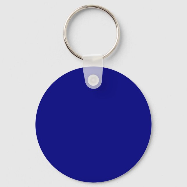 Navy Blue 000080 Colour - Add a Name Option Key Ring (Front)
