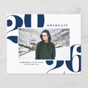 Navy Blue 2025 Bold Typography Photo Graduation