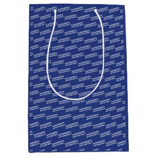 Navy Blue 30th Birthday Name Age Medium Gift Bag