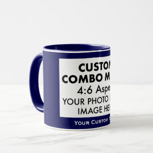 Navy Blue 4:6 Landscape Photo Frame Custom Combo Mug