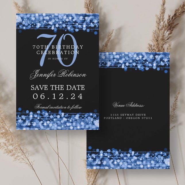 Navy Blue 70th Birthday Save the Date  Invitation ( 
Navy Blue 70th Birthday Save the Date Invitation)