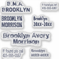 Navy Blue 7 Custom Texts Name Cool Decal School