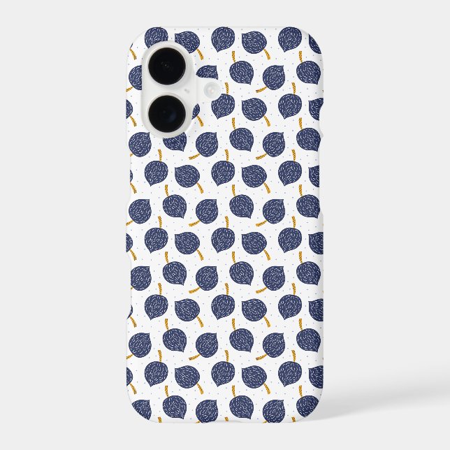 Navy Blue Abstract Flying Bomb Fruit Pattern (Back)