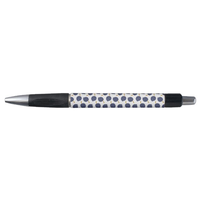 Navy Blue Abstract Flying Bomb Fruit Pattern (Front)