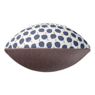 Navy Blue Abstract Flying Bomb Fruit Pattern American Football