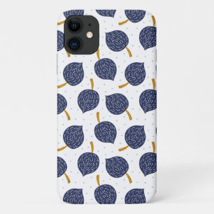 Navy Blue Abstract Flying Bomb Fruit Pattern iPhone 11 Case