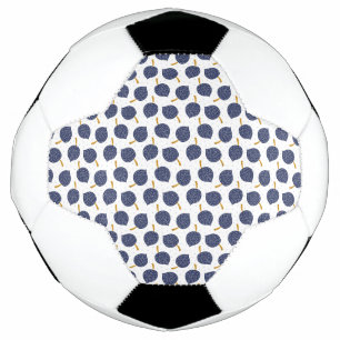 Navy Blue Abstract Flying Bomb Fruit Pattern Football