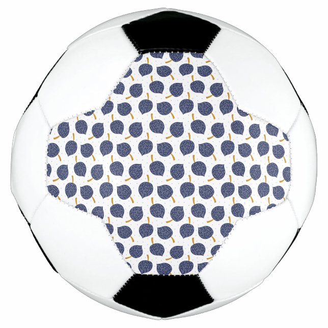 Navy Blue Abstract Flying Bomb Fruit Pattern Football (Front)