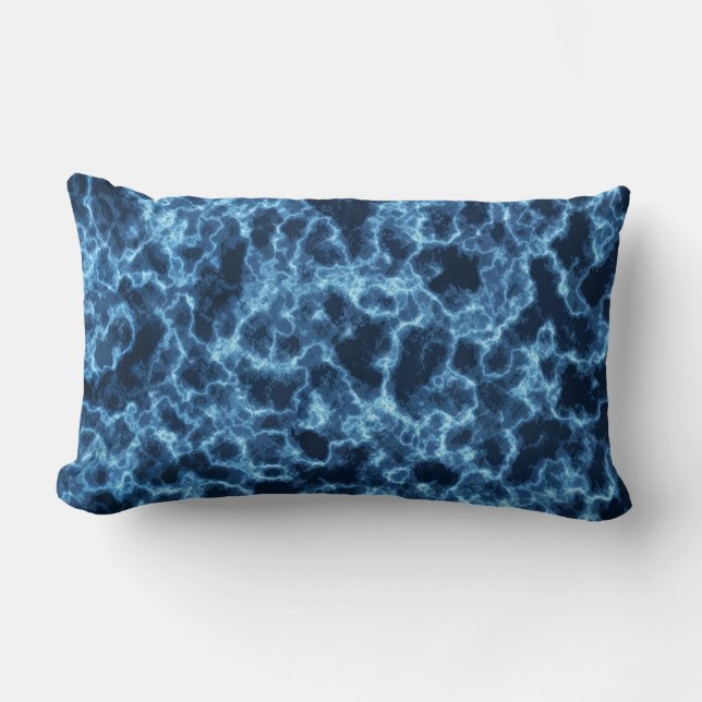 Navy Blue Abstract Pattern Lumbar Cushion (Front)