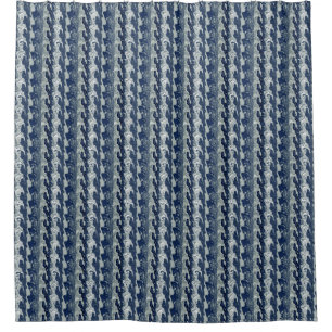 Navy Blue Abstract Pattern Shower Curtain
