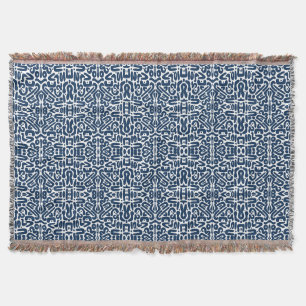 Navy Blue Abstract Throw Blanket