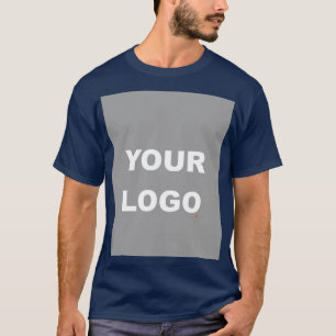 Navy Blue Add Your Image Photo Picture Logo T-Shirt