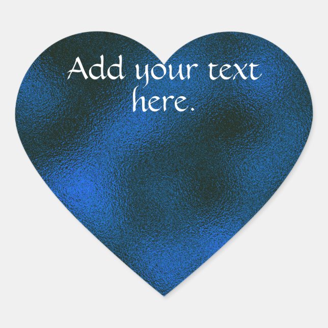 Navy Blue Add Your Own Text Heart Sticker (Front)