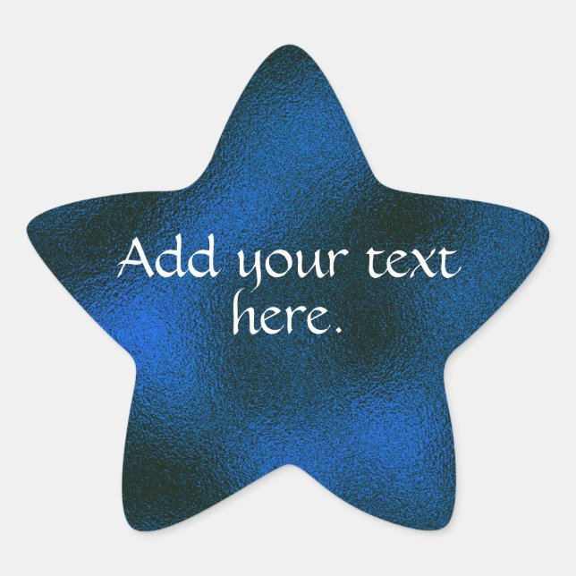 Navy Blue Add Your Own Text  Star Sticker (Front)