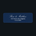 Navy blue address label<br><div class="desc">custom text design</div>
