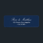 Navy blue address label<br><div class="desc">custom text design</div>