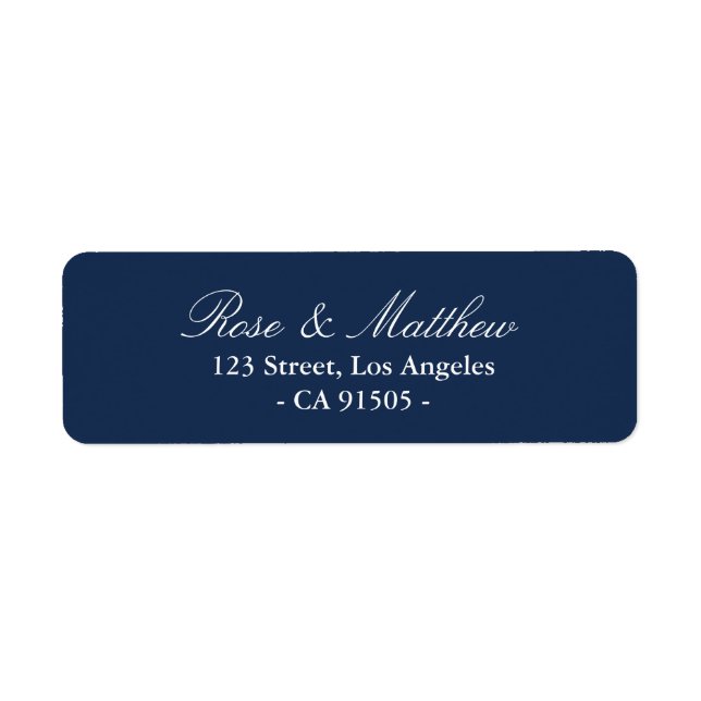 Navy blue address label (Front)