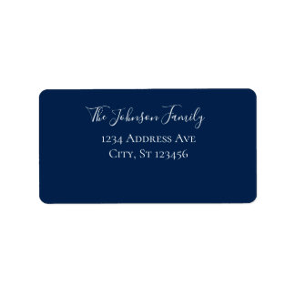 Navy Blue Address Label