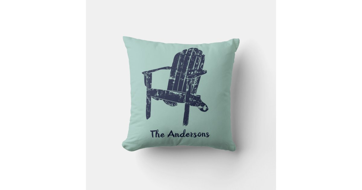 Navy Blue Adirondack Chair Personalised Cushion Zazzle
