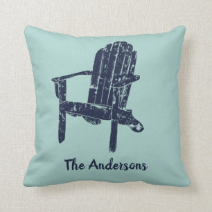 Navy Blue Adirondack Chair Personalised Cushion