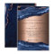 Navy blue agate marble rose gold wedding