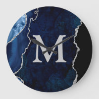 Navy Blue Agate Personalised Monogram Acrylic