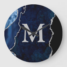 Navy Blue Agate Personalised Monogram Acrylic
