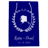 Navy Blue Alaska Map Wedding Welcome Swag