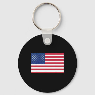 Navy Blue American Flag Shirt - Simple  Key Ring
