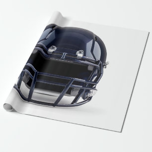 Navy Blue American Football Helmet Wrapping Paper
