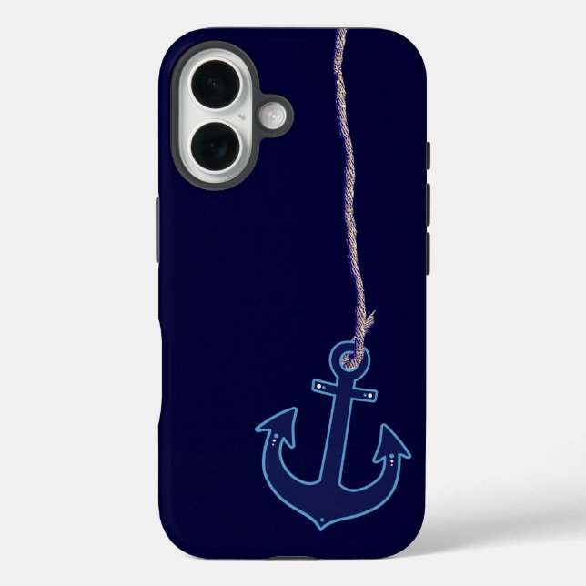 navy blue anchor Case-Mate iPhone case (Back)