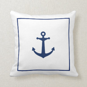 Navy Blue Anchor Cushion